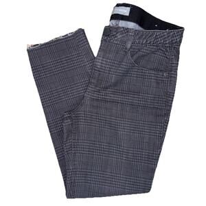 Wit & Wisdom "Ab"Solution Skyrise Charcoal Plaid Raw Hem Jeans Pants 8 Stretch